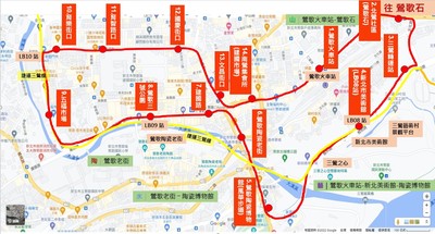 731陶藝山水環狀線公車動線示意圖