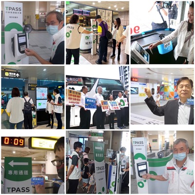 交通局今日派員了解並協助捷運、機捷、臺鐵、轉運站等各運具系統1200定期票上線首日民眾購票、進出站及月台候車情形