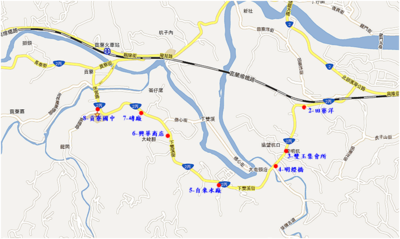 9/15~9/17台2丙線接駁專車路線圖