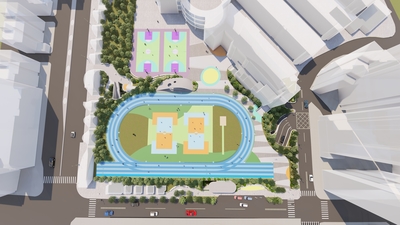 永平國小地下停車場空拍模擬圖