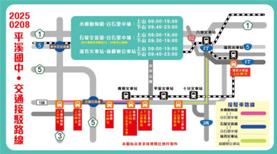 2月8日平溪場接駁專車路線圖