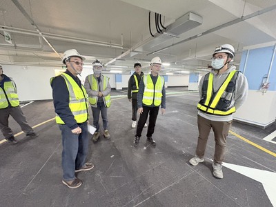 三重區興華公園地下停車場工程進度達96%，預計今年4月完工