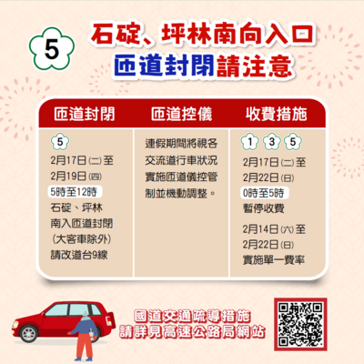 國道匝道封閉請注意