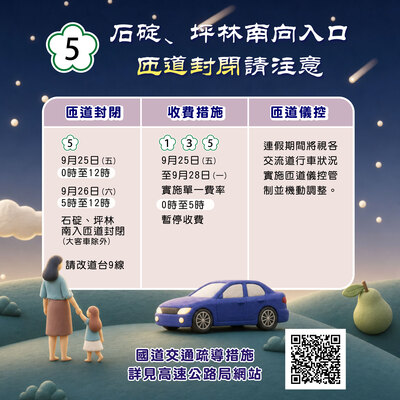 115年中秋教師節懶人包_匝道封閉