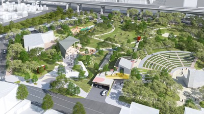 板橋音樂公園地下停車場力拚明年6月完工。