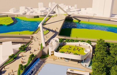 未來啟用後,民眾可透過長福橋步行串聯對岸景點,提升觀光動線便利性