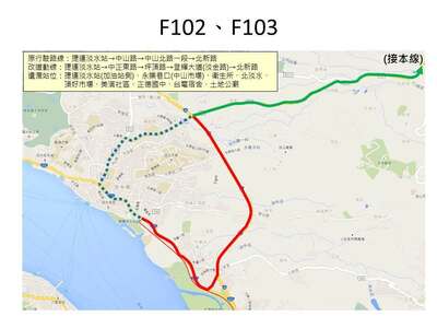 F102、F103公車改道路線