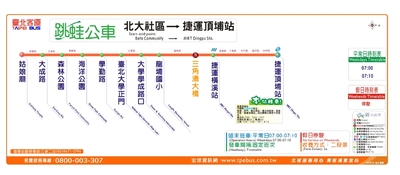 北大社區─捷運頂埔站跳蛙公車路線圖